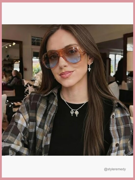 Polycarbonate Frame UV400 Protection Retro Aviator Sunglasses Set